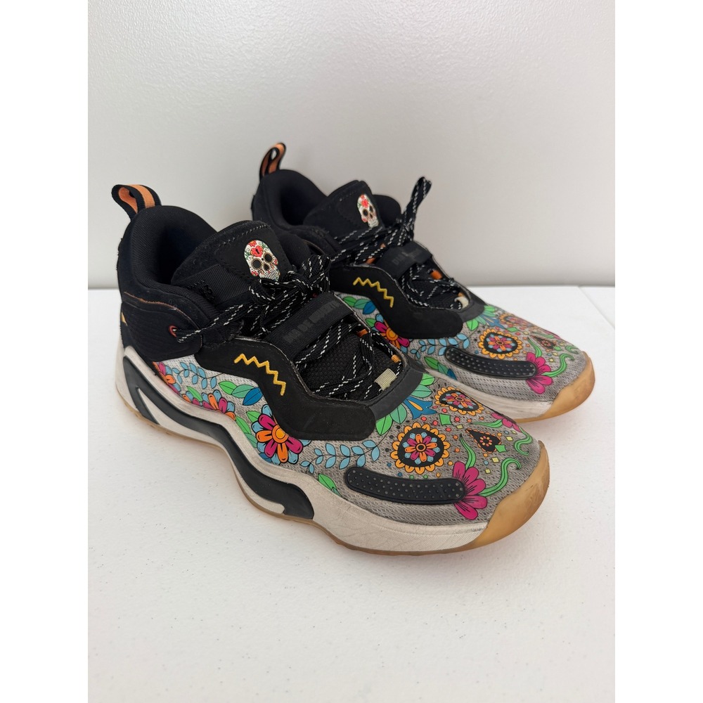 Adidas DON Issue 3 Basketball Shoes Mens 9.5 Black Dia De Muertos GX3441